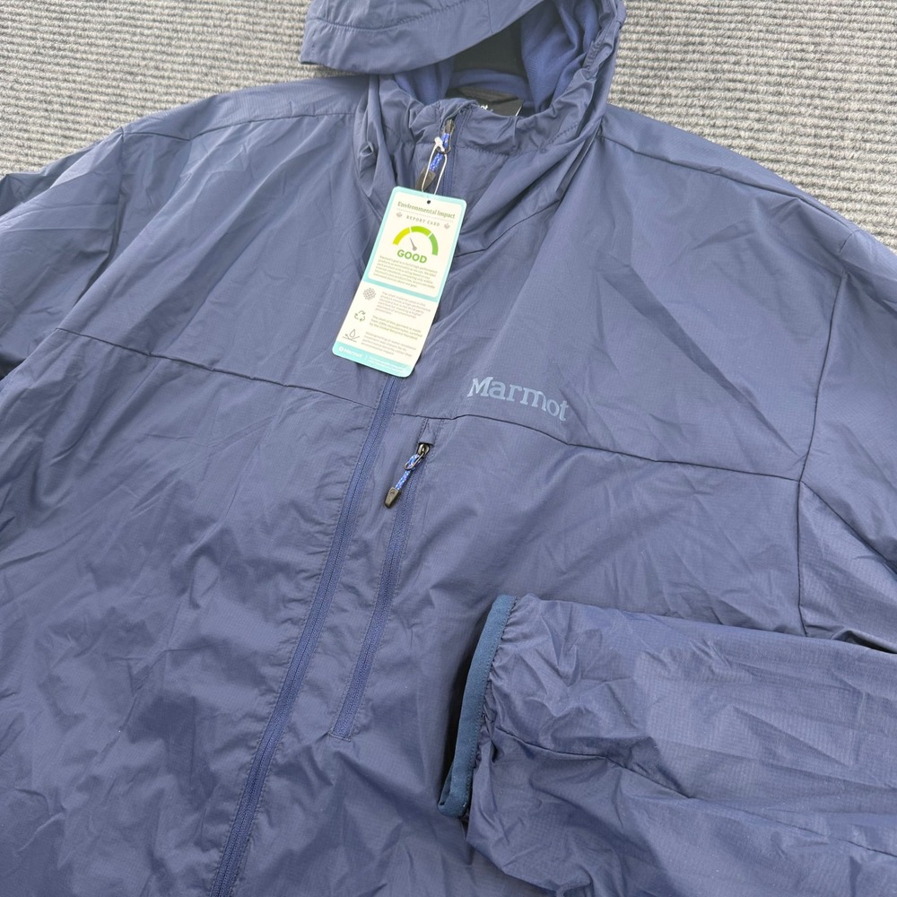 Marmot Ether DriClime Mens XXL Arctic Navy Hooded Windbreaker Jacket